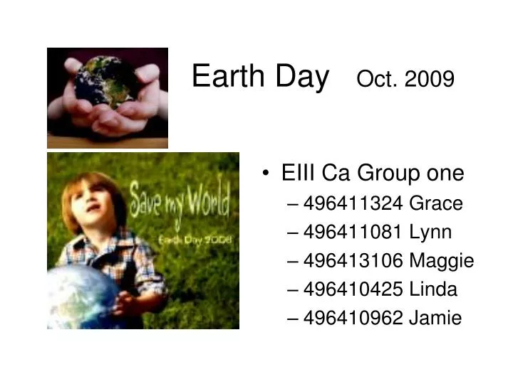 earth day oct 2009