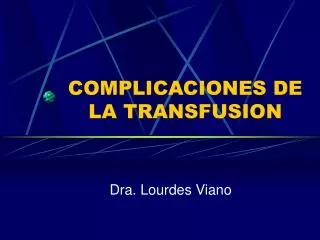complicaciones de la transfusion