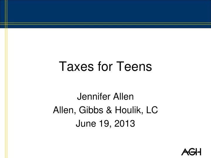 taxes for teens
