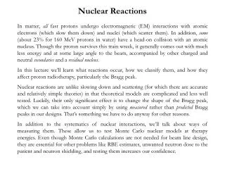 Nuclear Reactions