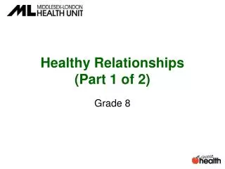 Healthy Relationships ( Part 1 of 2)