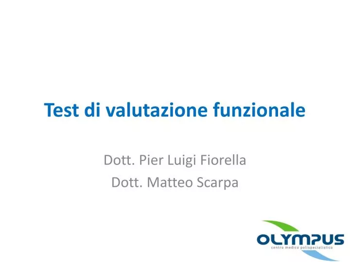 test di valutazione funzionale