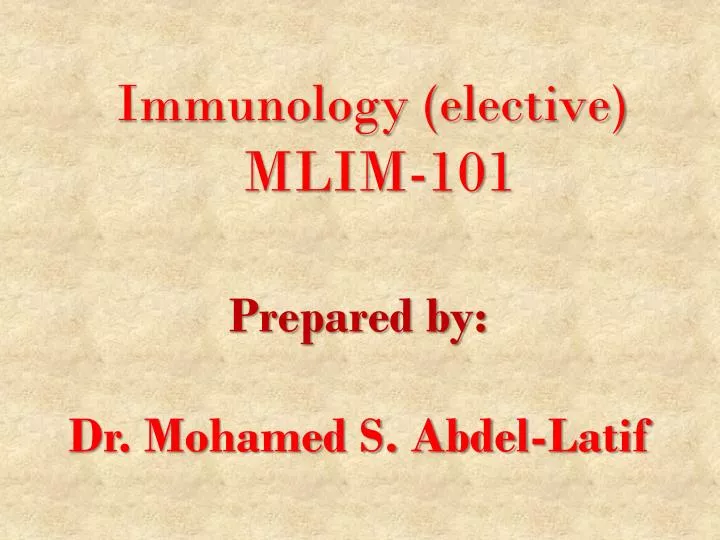 immunology elective mlim 101