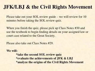 JFK/LBJ &amp; the Civil Rights Movement