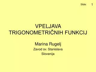 vpeljava trigonometri nih funkcij