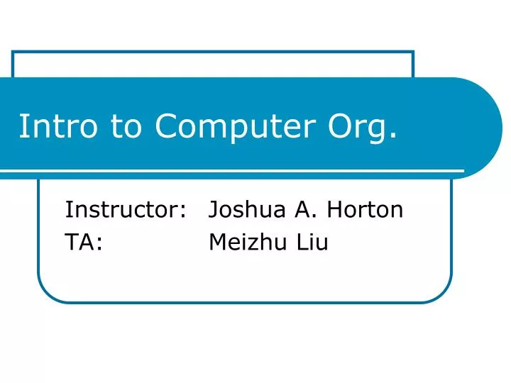 intro to computer org