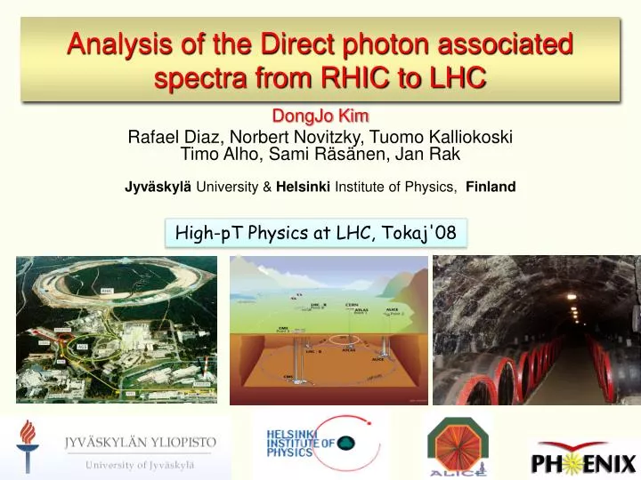 analysis of the direct photon associated spectra from rhic to lhc