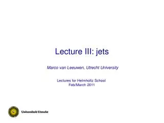 Lecture III: jets