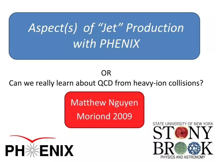 aspect s of jet production with phenix