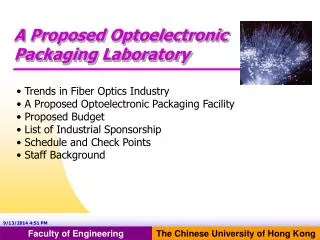 A Proposed Optoelectronic Packaging Laboratory