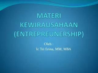materi kewirausahaan entrepreunership