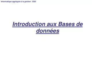 introduction aux bases de donn es