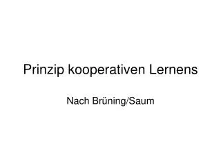 prinzip kooperativen lernens