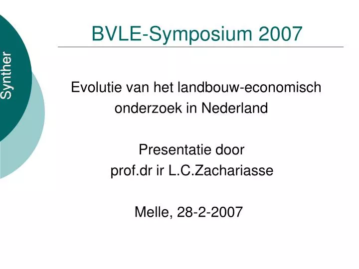 bvle symposium 2007