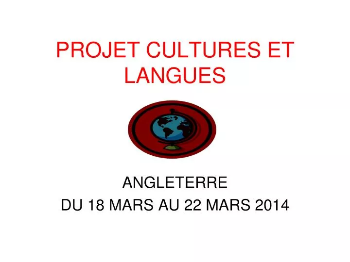 projet cultures et langues