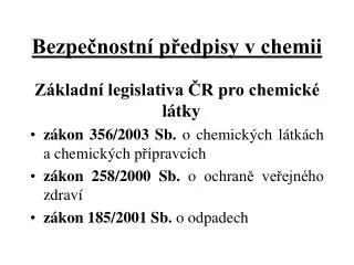 bezpe nostn p edpisy v chemii