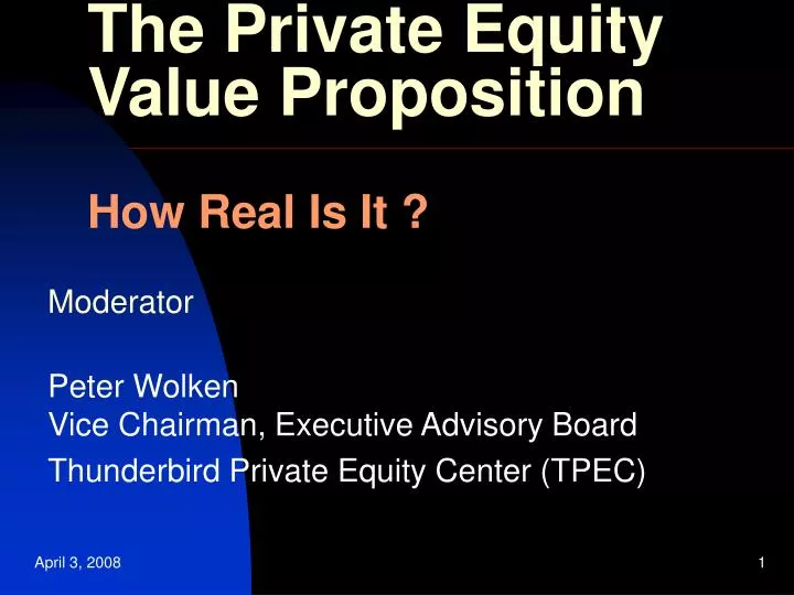 the private equity value proposition how real is it