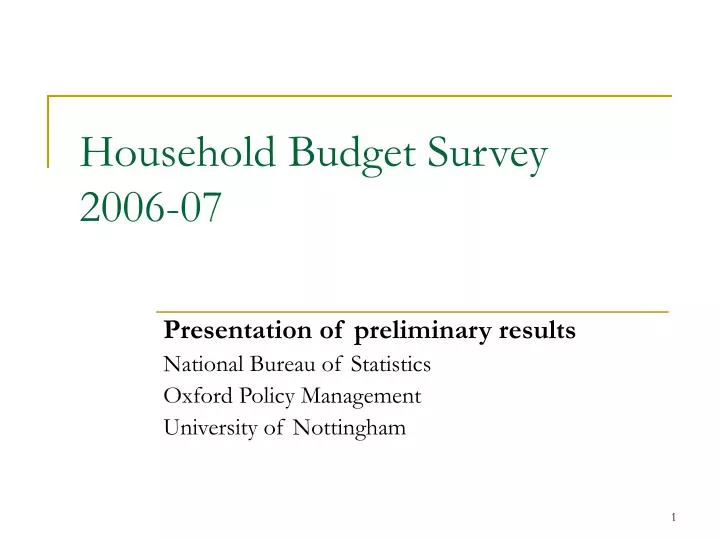 household budget survey 2006 07
