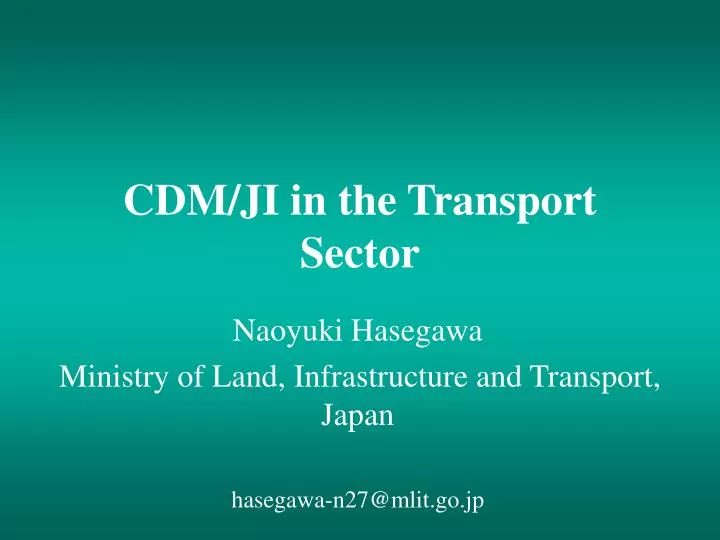 cdm ji in the transport sector