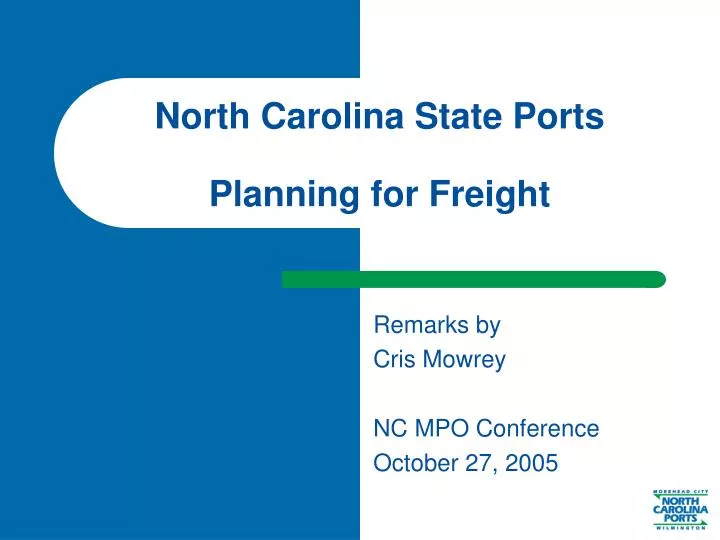 north carolina state ports planning for freight