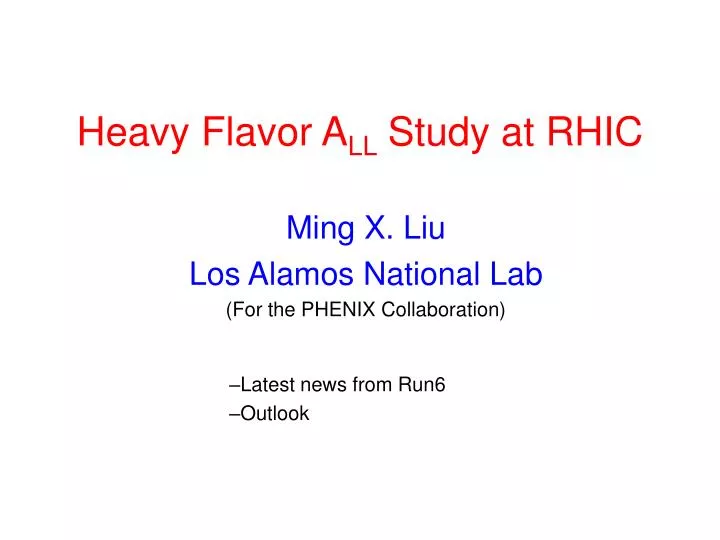 heavy flavor a ll study at rhic