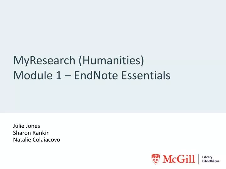 myresearch humanities module 1 endnote essentials