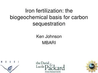 Iron fertilization: the biogeochemical basis for carbon sequestration