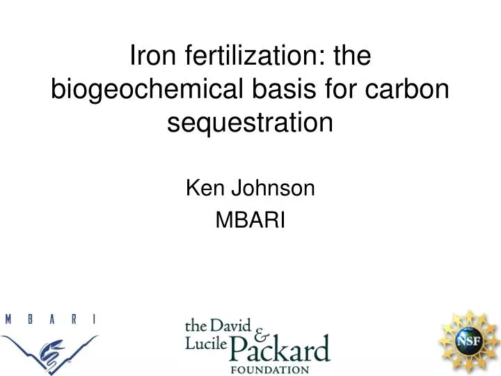 iron fertilization the biogeochemical basis for carbon sequestration