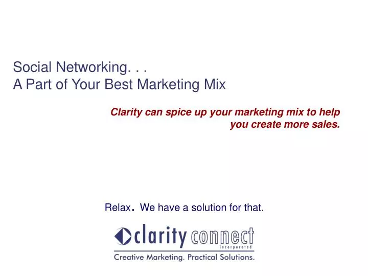 social networking a part of your best marketing mix