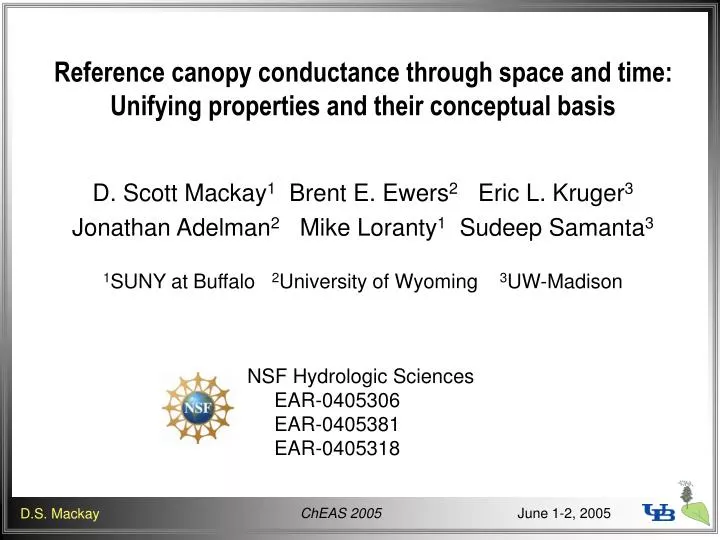 reference canopy conductance through space and time unifying properties and their conceptual basis