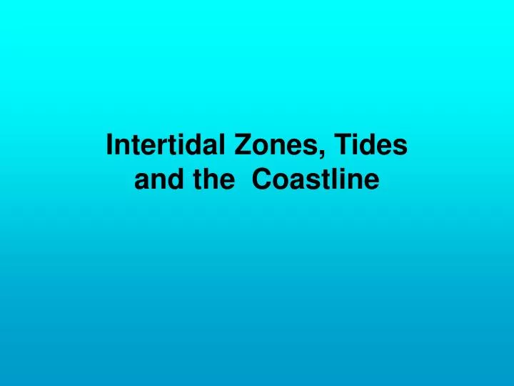 intertidal zones tides and the coastline