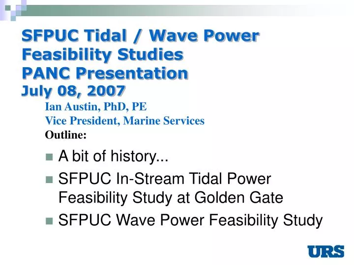 sfpuc tidal wave power feasibility studies panc presentation july 08 2007