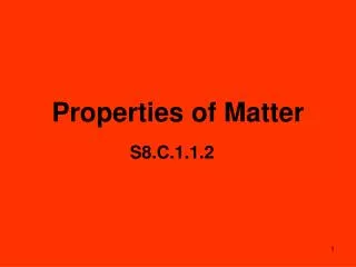 Properties of Matter