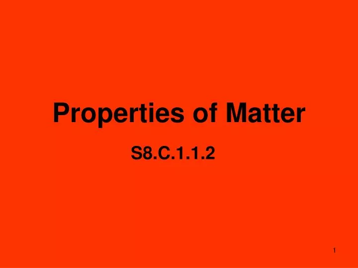 properties of matter