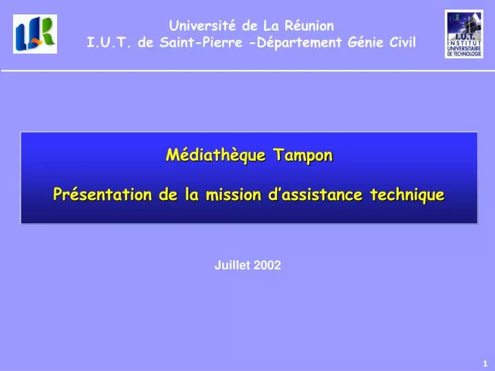 m diath que tampon pr sentation de la mission d assistance technique