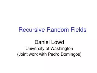 Recursive Random Fields