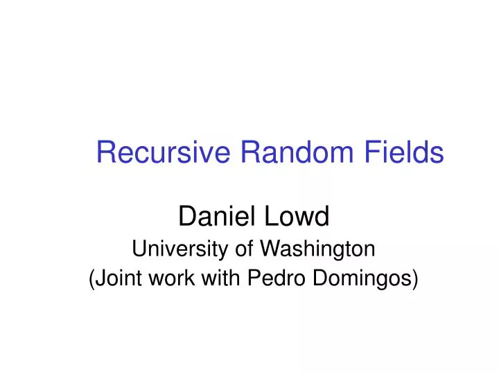 recursive random fields