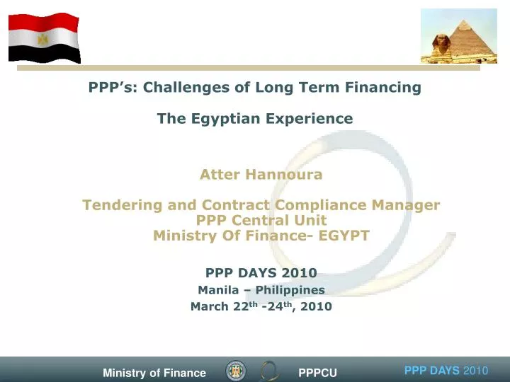 ppp s challenges of long term financing the egyptian experience