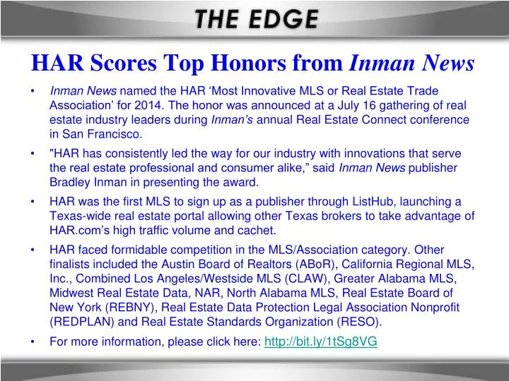 har scores top honors from inman news
