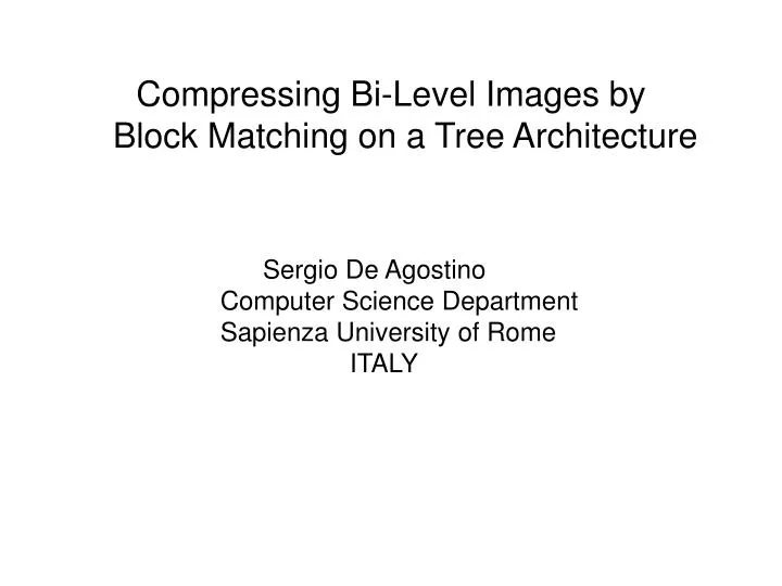 compressing bi level images by block matching on a tree architecture