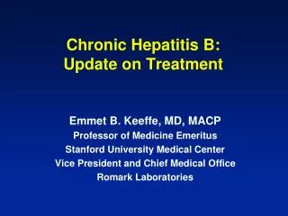 Chronic Hepatitis B: Update on Treatment