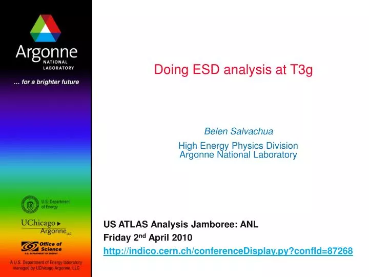 doing esd analysis at t3g
