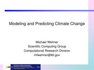 Modeling and Predicting Climate Change