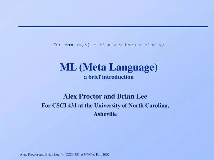 ml meta language a brief introduction