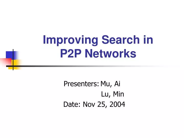 improving search in p2p networks