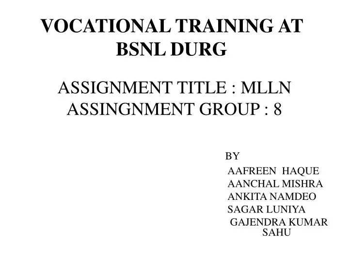 vocational training at bsnl durg