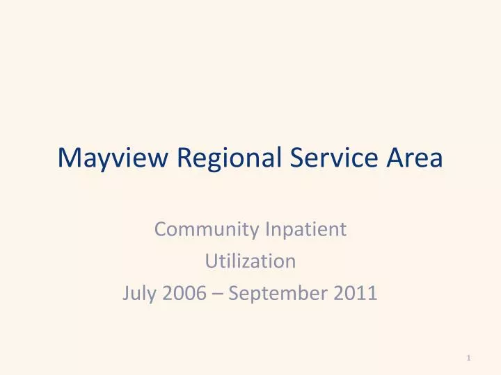 mayview regional service area