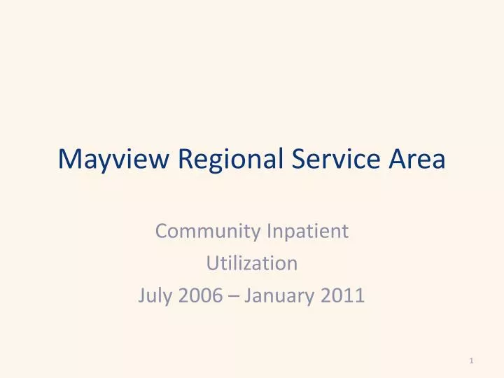mayview regional service area