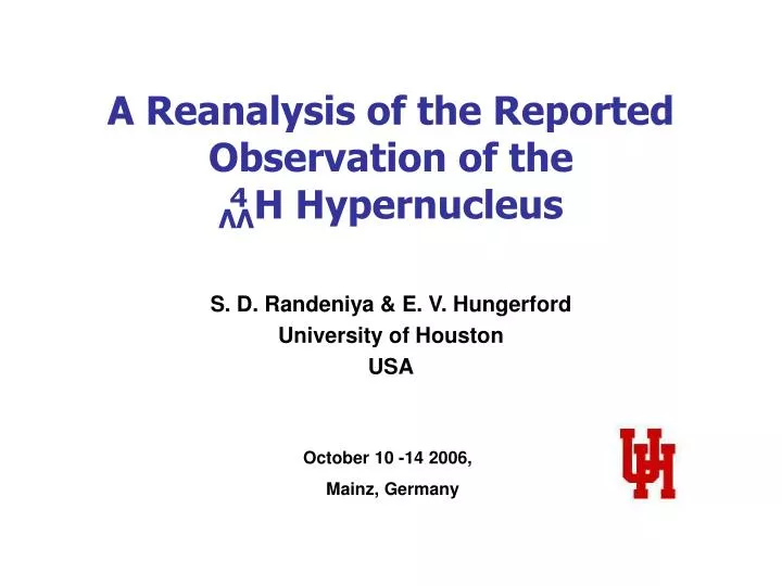 a reanalysis of the reported observation of the h hypernucleus