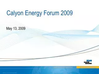 Calyon Energy Forum 2009